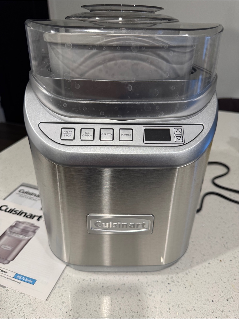 Cuisinart Silver Stainless Steel Countertop Ice Cream Maker
